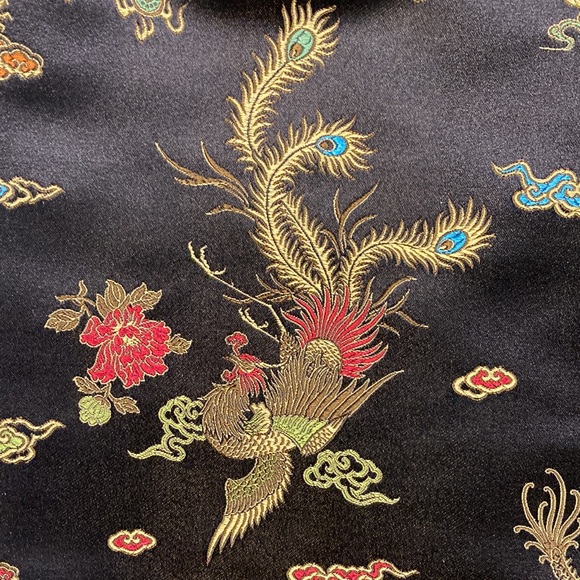 Karen Kane womens skirt size 6 Rayon/Silk floral dragon print Fringe beaded hem - Picture 2 of 12